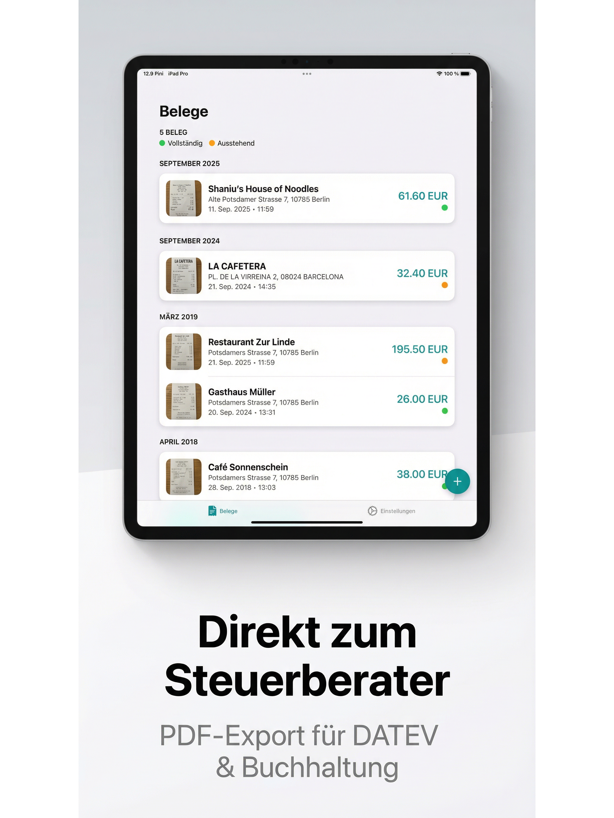 Bewirtung Belegscanner
