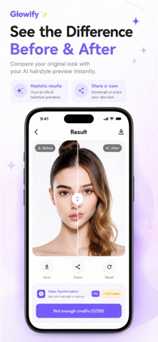 Glowify Ai: Hair Creator iPhone screenshot