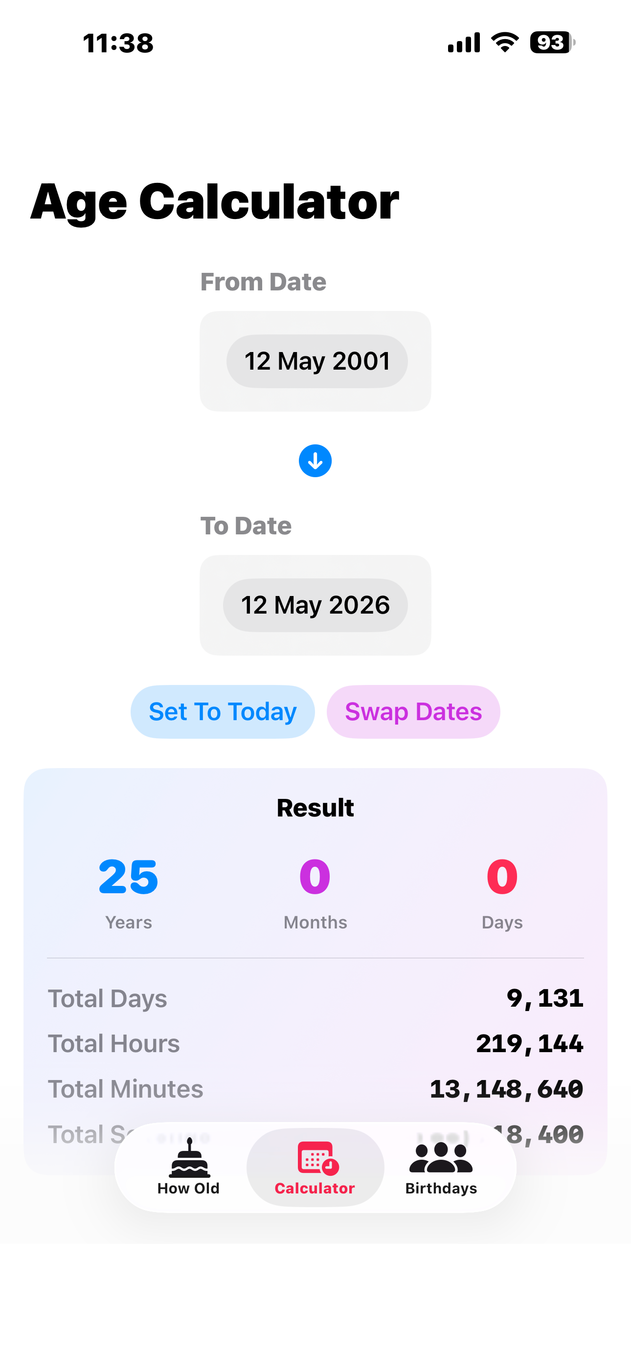 How Old am I - Birthdays & Age