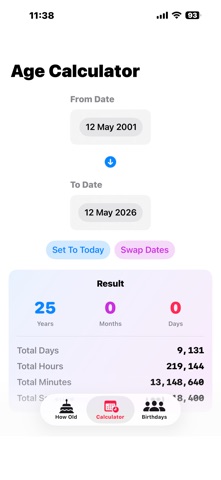 How Old am I - Birthdays & Age iPhone screenshot