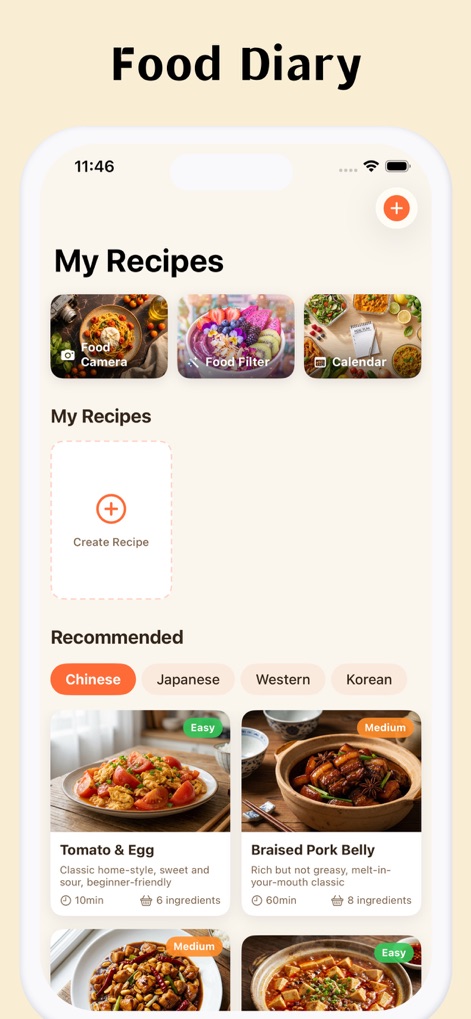 My Recipes - Food Diary - Food & Drink App | MWM
