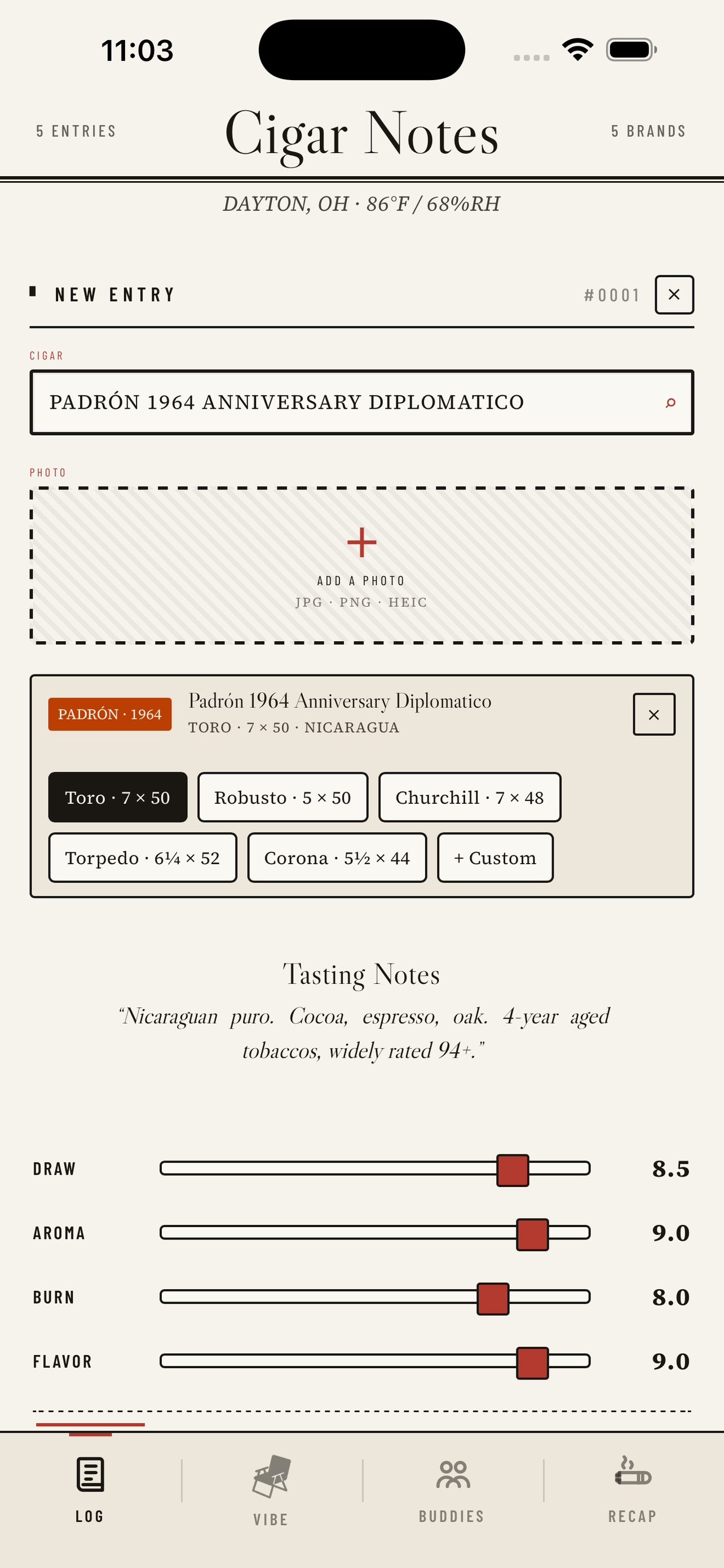 Cigar Notes - Journal screenshot 3