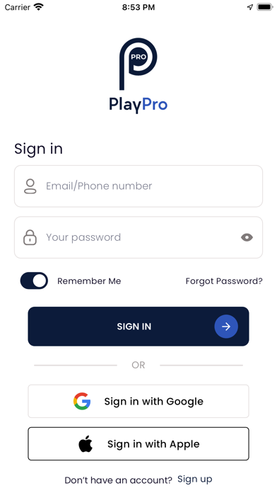 PlayPro App Screenshot