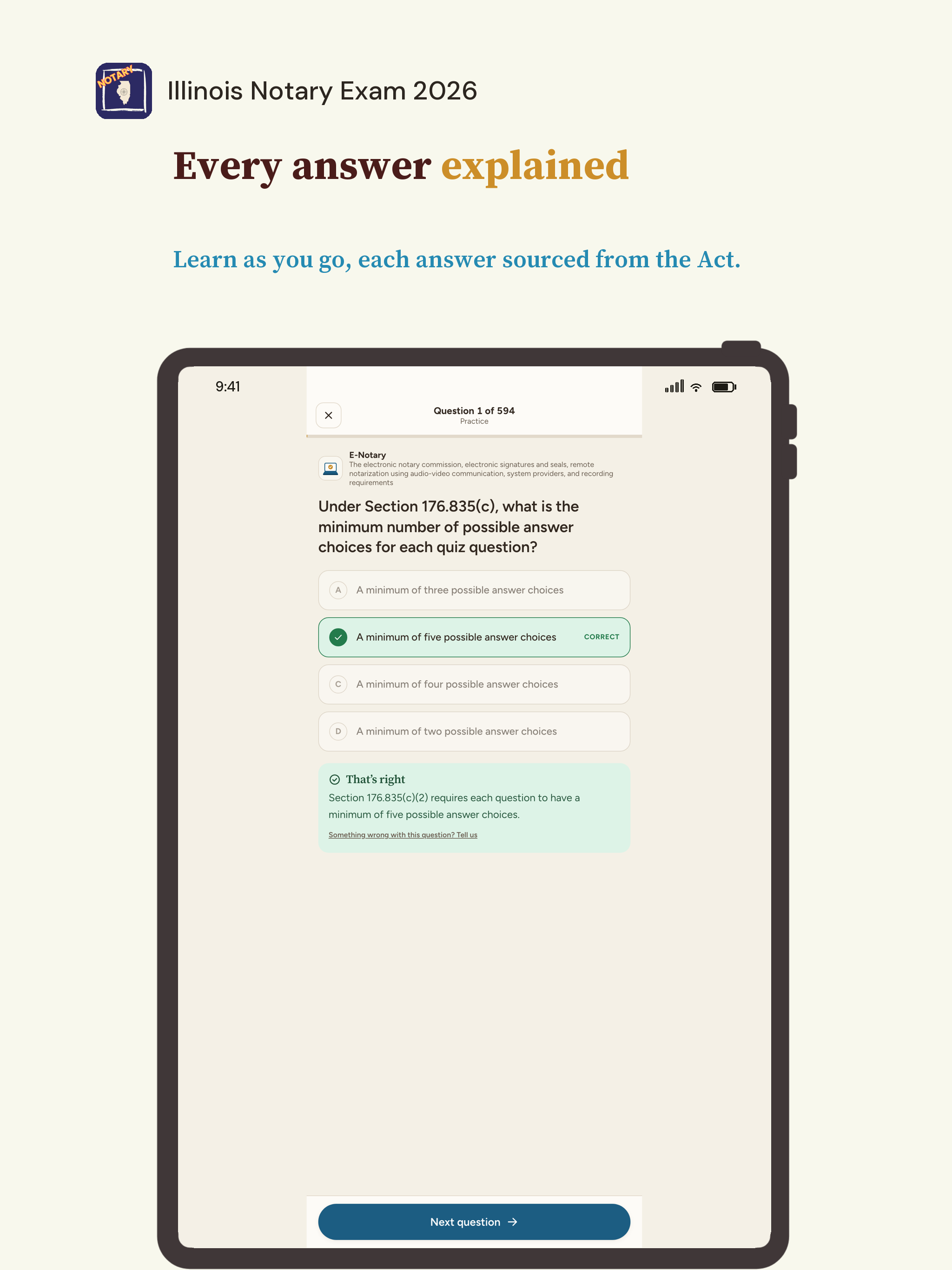 Illinois Notary Exam 2026 screenshot 10