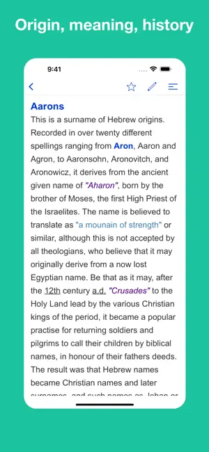 Surname & Name Dictionary screenshot 2