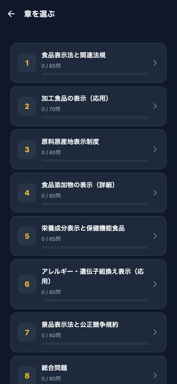 Screenshot #2 pour 食品表示検定中級対策
