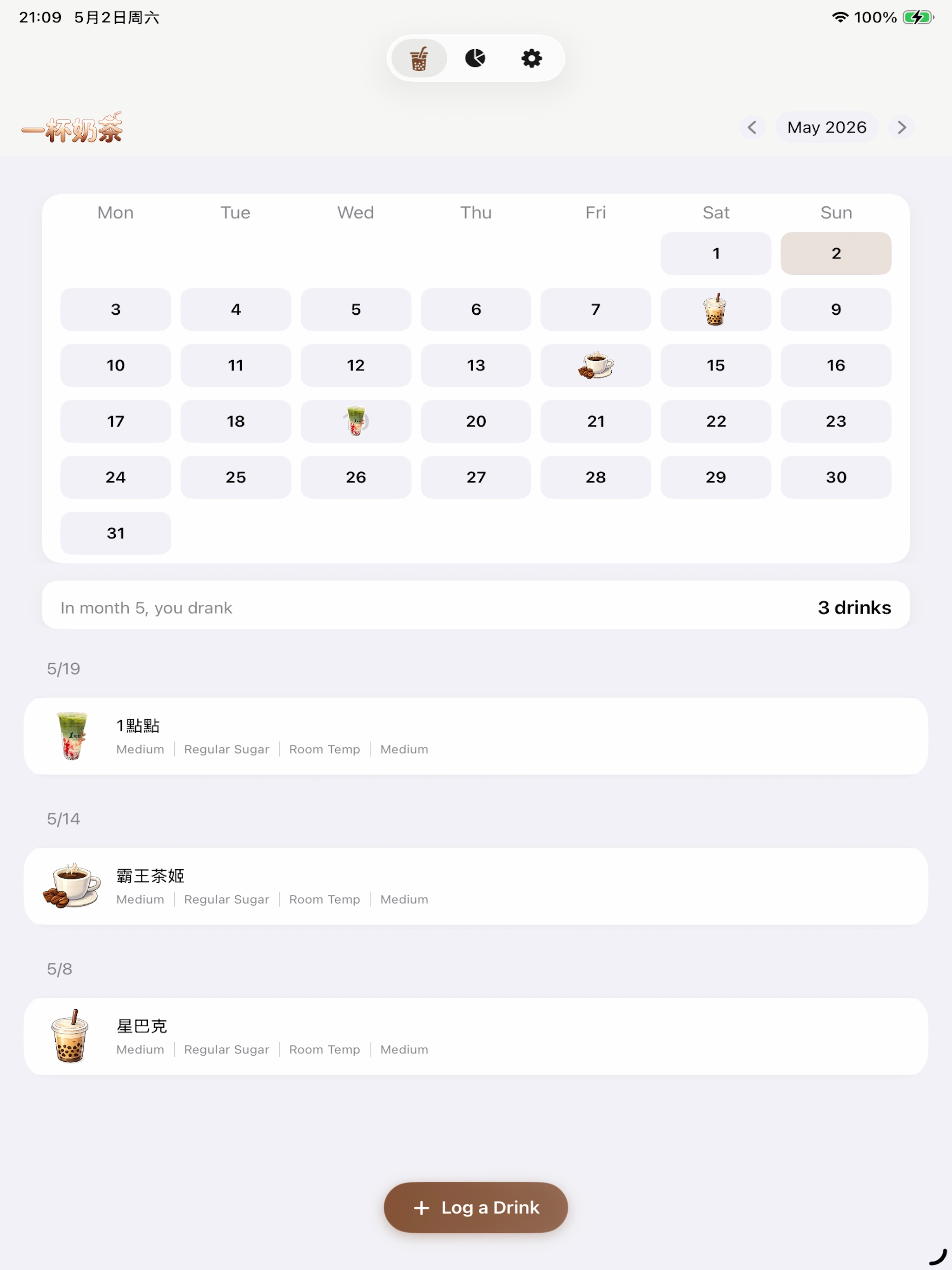 OneCup - Drink Tracker