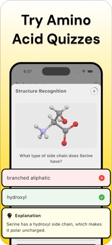 Amino Acid Quiz - AminoLearn screenshot