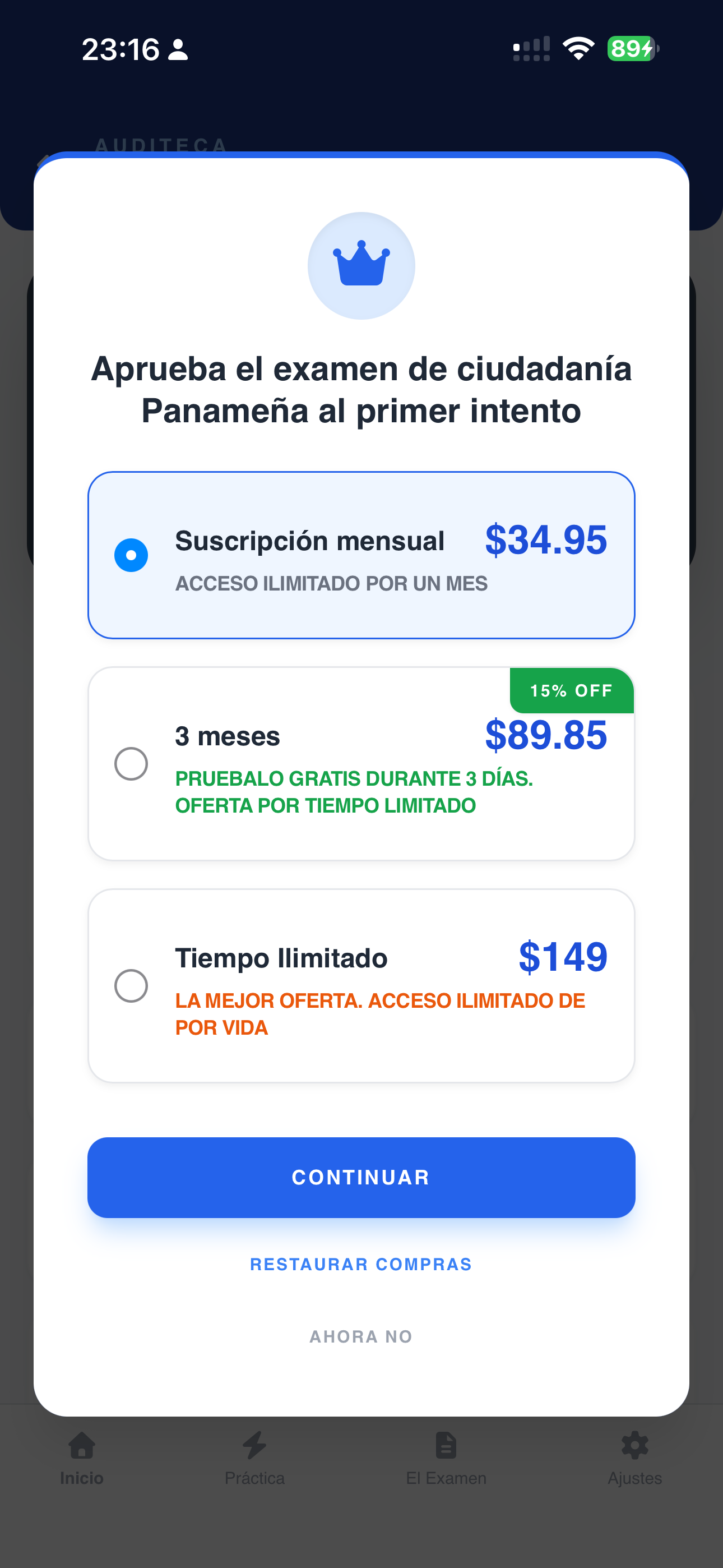 Examen Naturalización Panamá