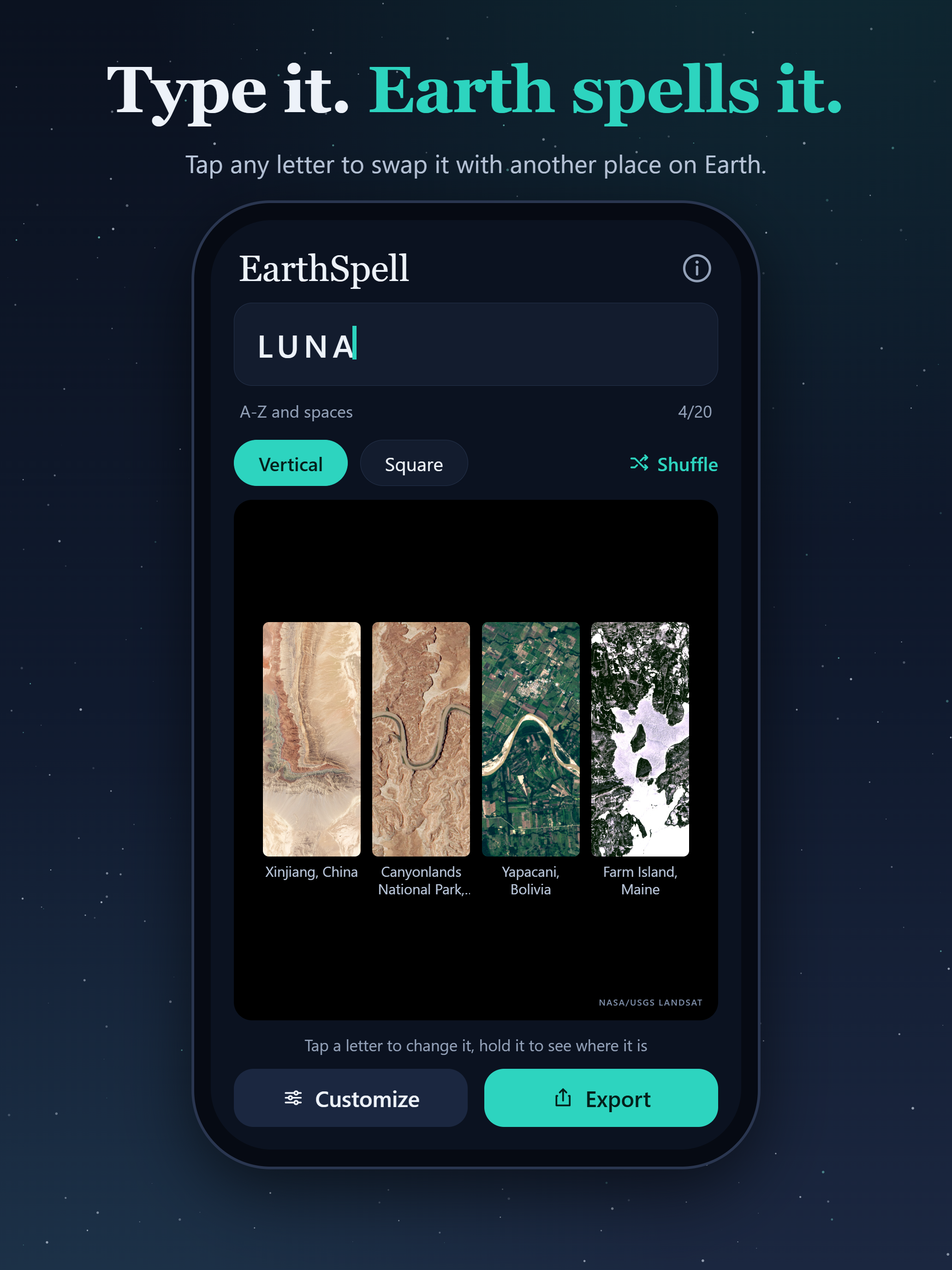 EarthSpell: Your Name on Earth screenshot 9