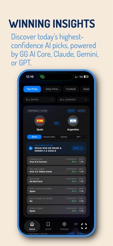 GG AI Football Predictions iPhone screenshot 2
