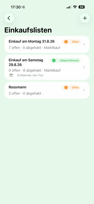 HB-Einkaufsliste screenshot 2