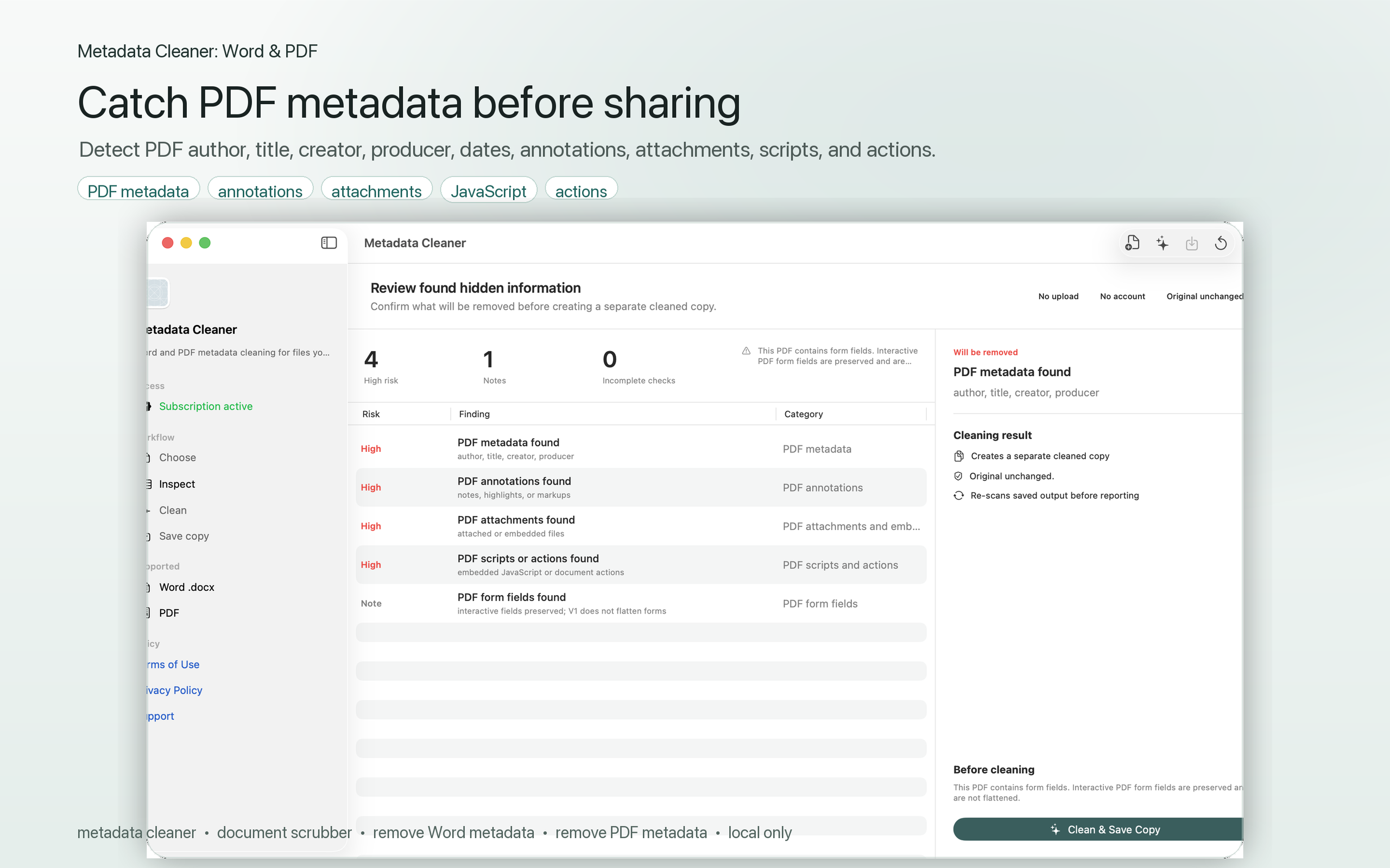 Metadata Cleaner: Word & PDF screenshot 20