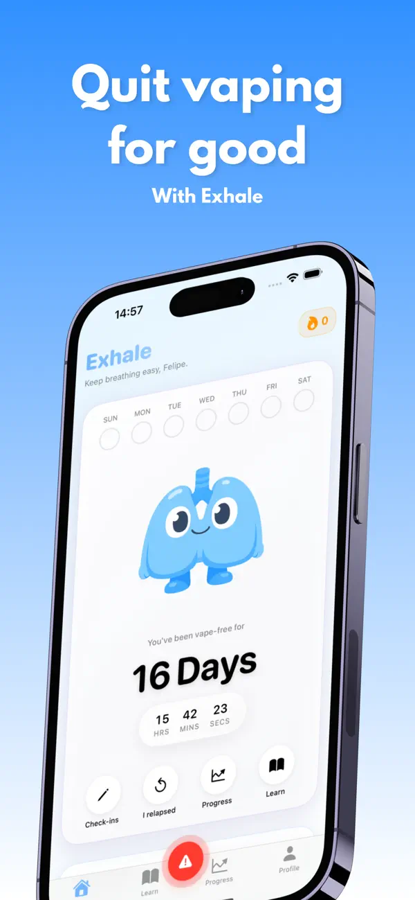 #1. Exhale - Quit Vaping Now (iOS) By: Felipe Miranda Policarpo de Assis