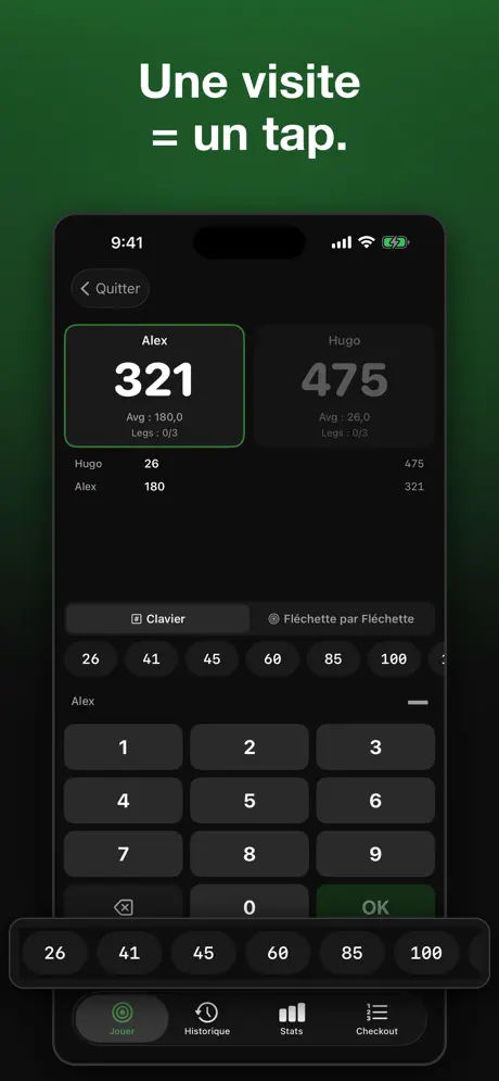 Darts Tracker - Score & Stats — capture d'écran iPhone 5