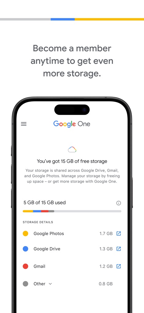 Google One - Detailed Usage View