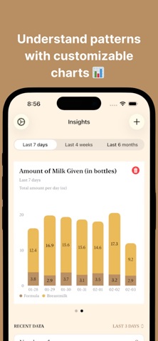 Milk Diary: Baby Feeding iPhone screenshot