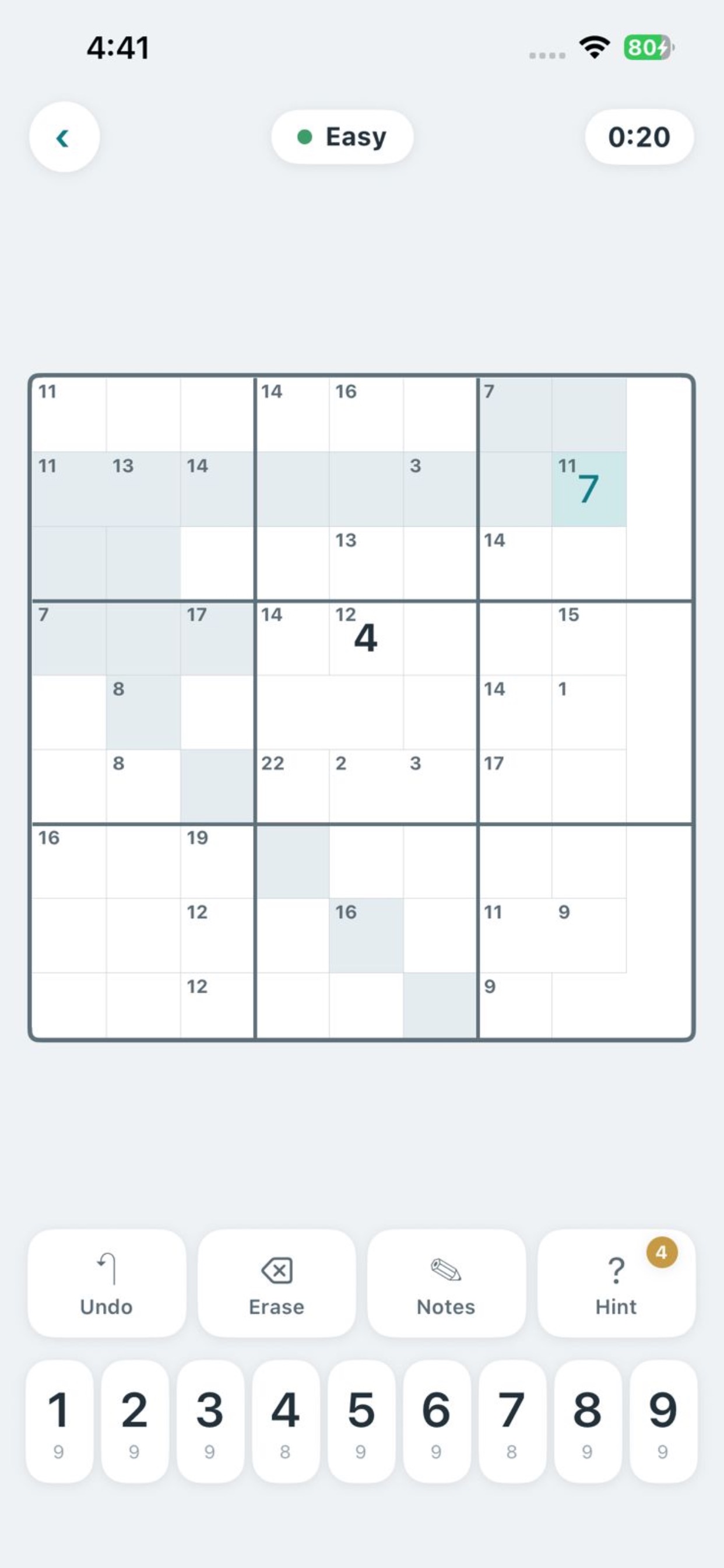 Screenshot 2 of Cagey:KillerSudoku