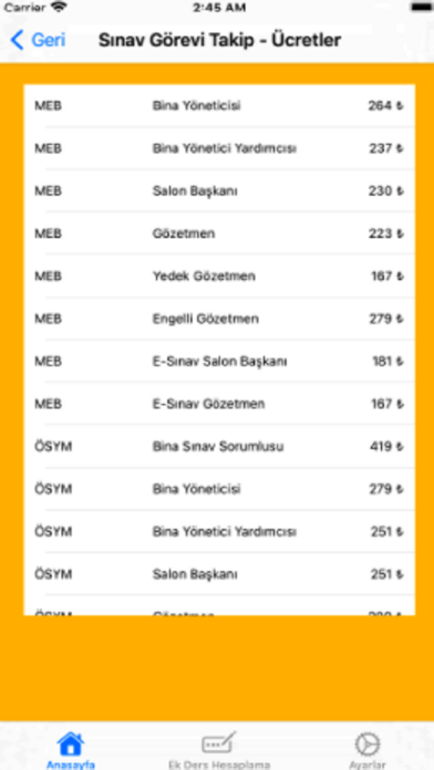 Sınav Görevi Takip&Kazanımlar Screenshot