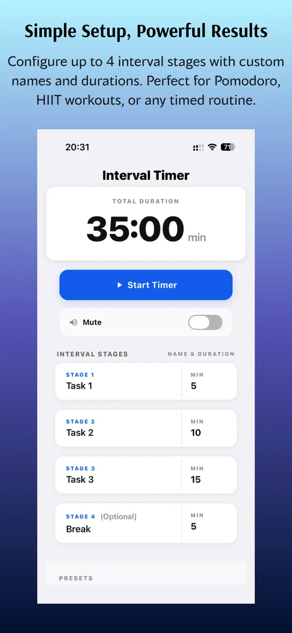 #1. Metsa Interval Timer (iOS) Podle: Chieko Takahashi