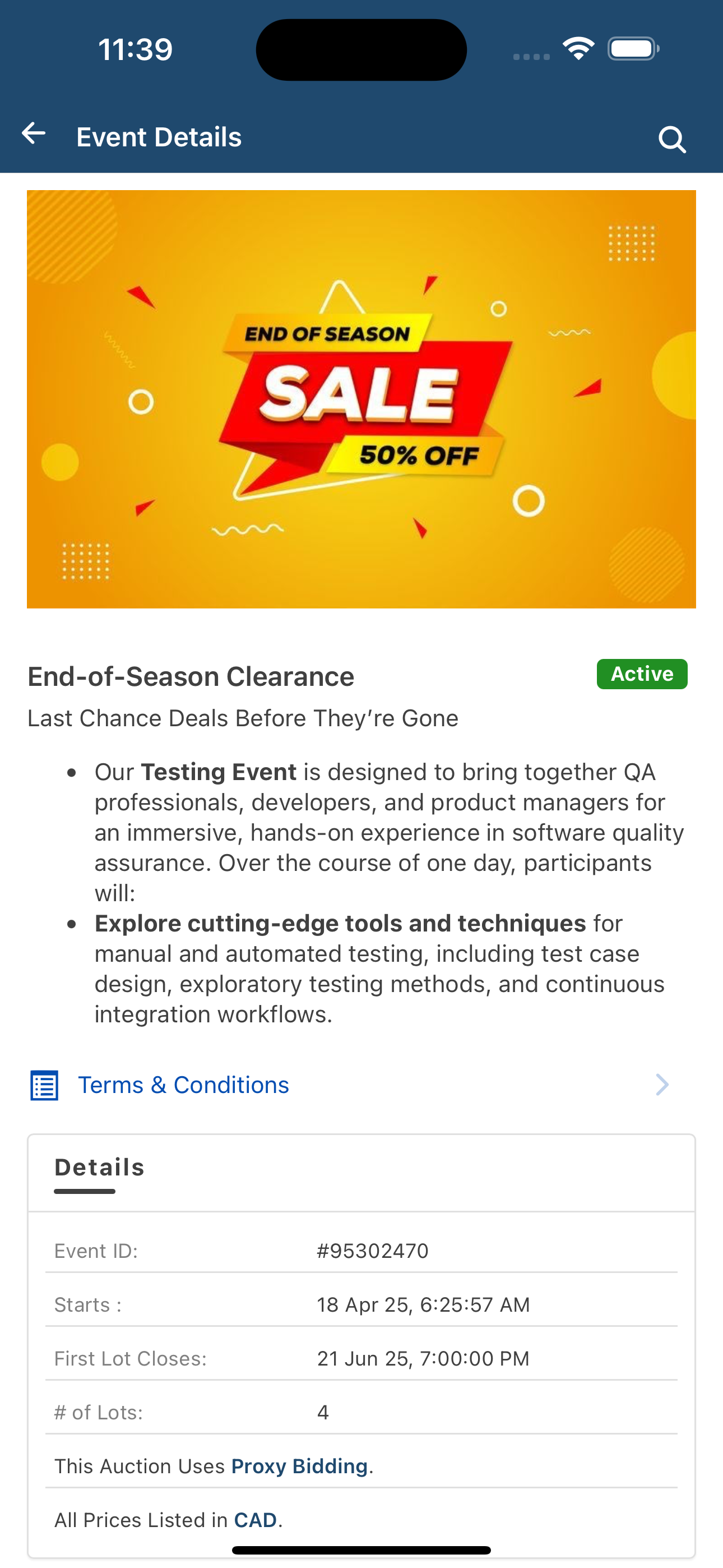 Rosehill Online - Auction App