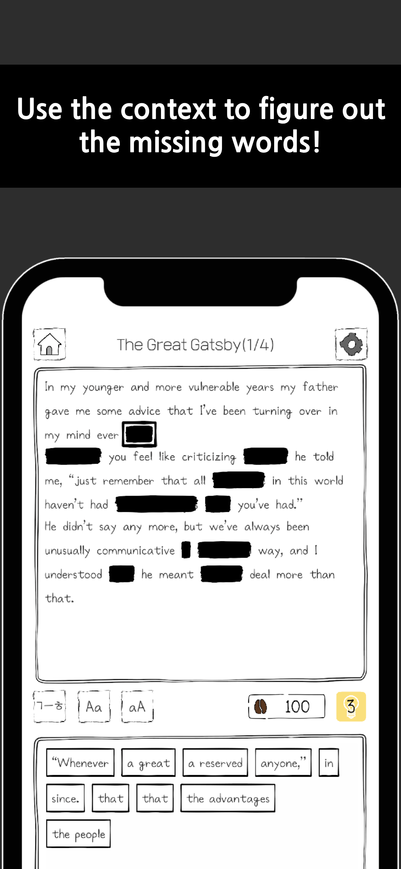 Tamdok: Word & Sentence Puzzle
