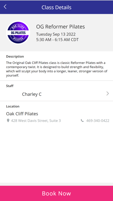 Oak Cliff Pilates Screenshot