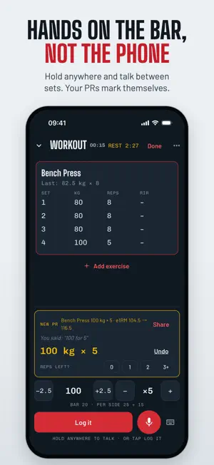 Repvoice: Voice Gym Log screenshot 2