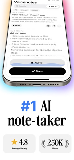 Voicenotes AI Notes & Meetings screenshot