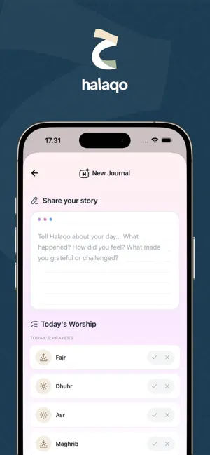 Halaqo: Athan & AI Journaling screenshot 3