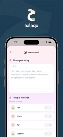 Halaqo: Athan & AI Journaling Screenshot 3 of 9