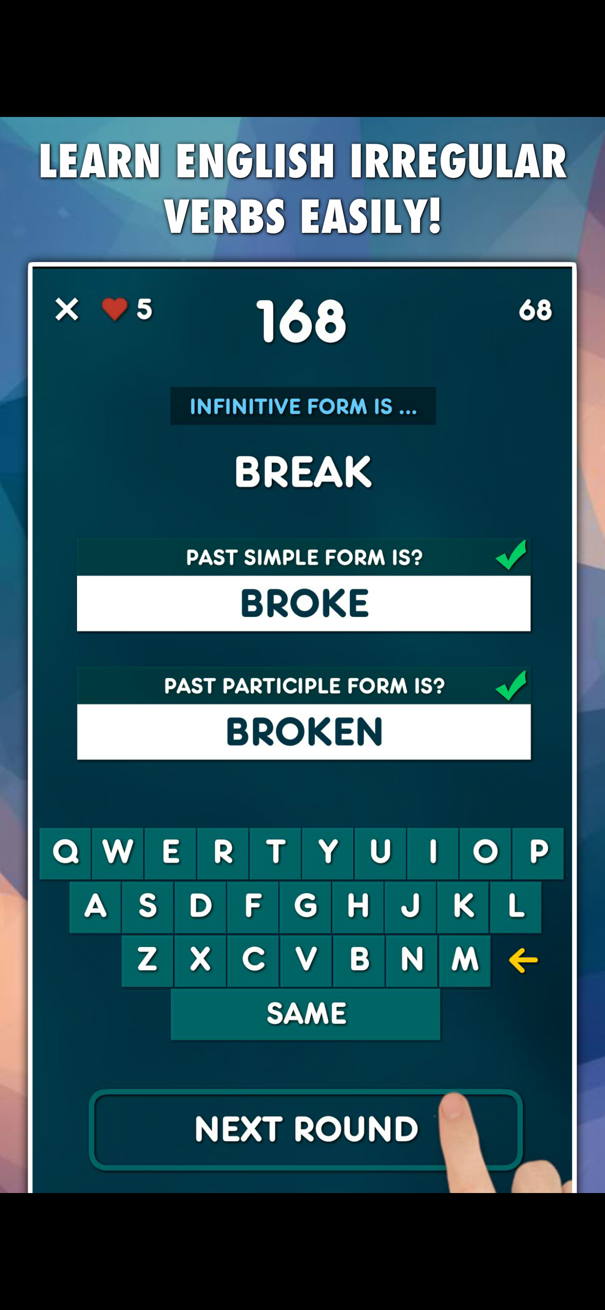 Irregular Verbs Test