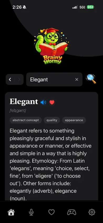 Brainy Wormy AI Vocab Helper screenshot 2