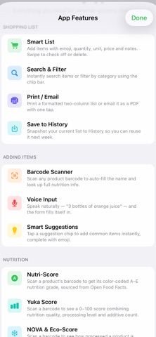 Grocery/ShoppingList iPhone screenshot
