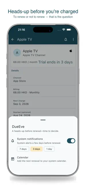 DueEve screenshot 3