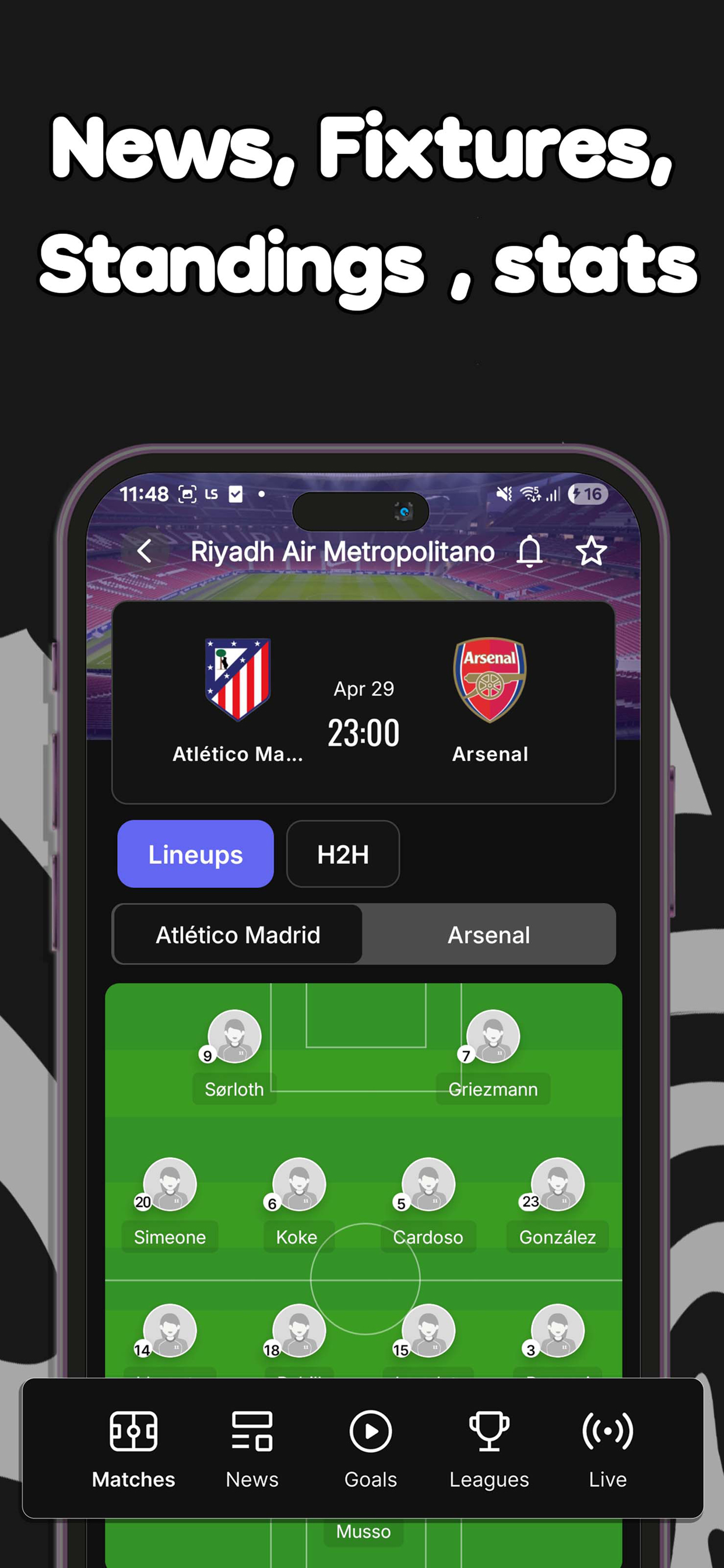 Inscore: Football Live Scores screenshot 4