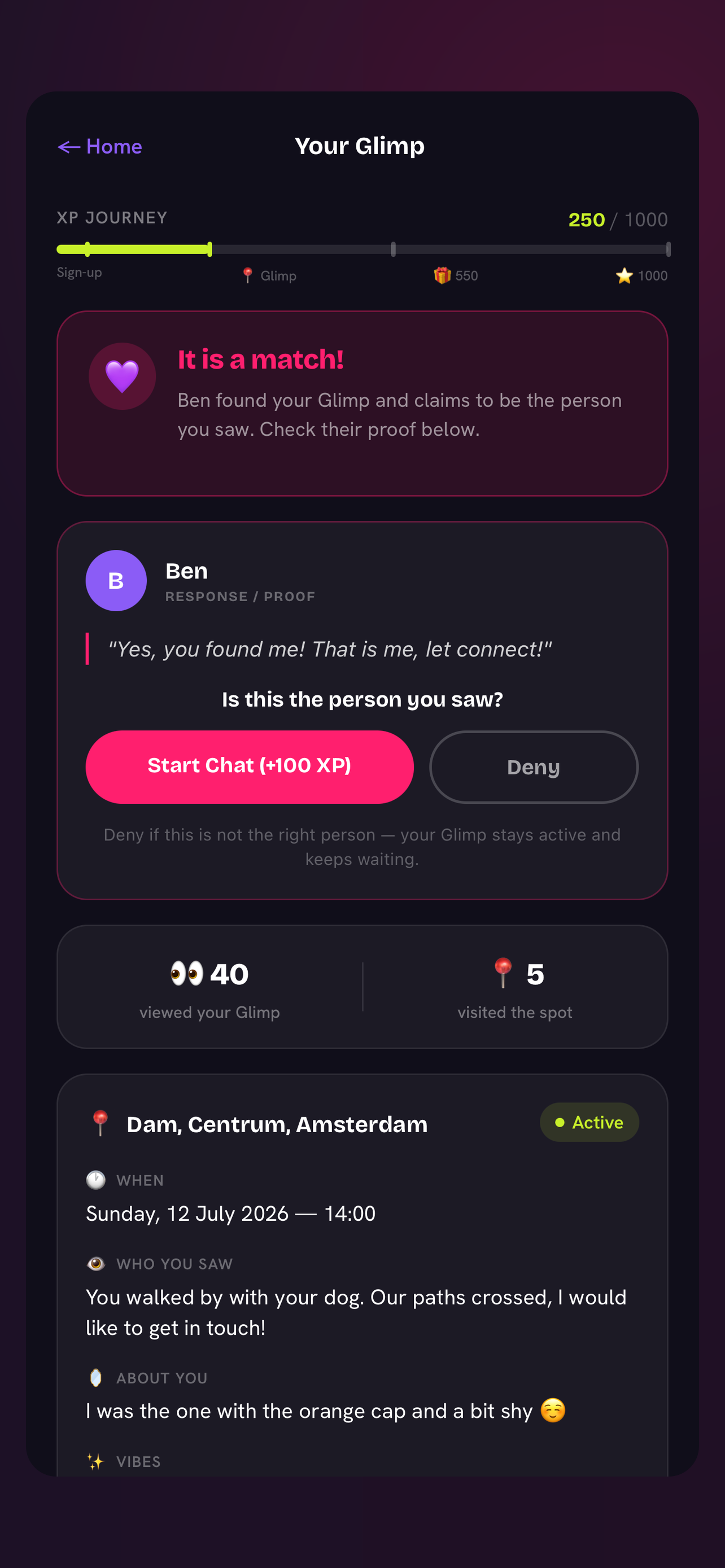 Glimp: Missed Connections screenshot 4