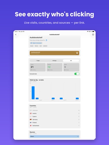 Shlinkly iPad screenshot