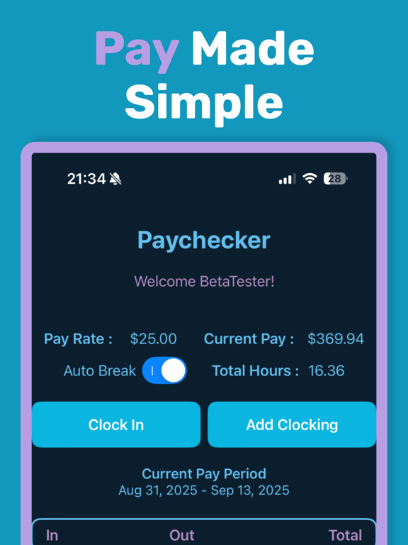PayChecker+ iPad screenshot 4 - Productivity app