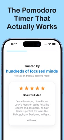 Focus Lock : Pomodoro Timer iPhone screenshot