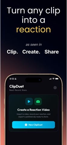 ClipDuet: Reaction Video Maker iPhone screenshot