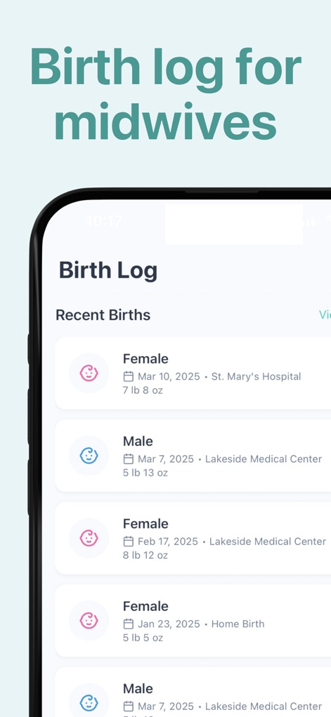 Birth Log - Midwife & OBGYN - App de Medicina | MWM