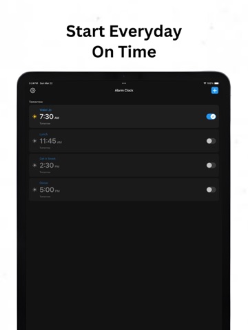 Alarm Clock ۬ iPad screenshot