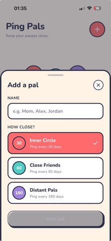 Ping Pals iPhone screenshot