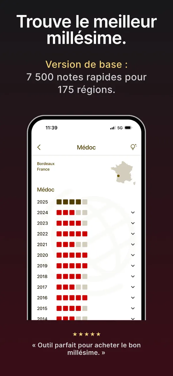 Screenshot #1 pour Vin: Millésimes & Apogée