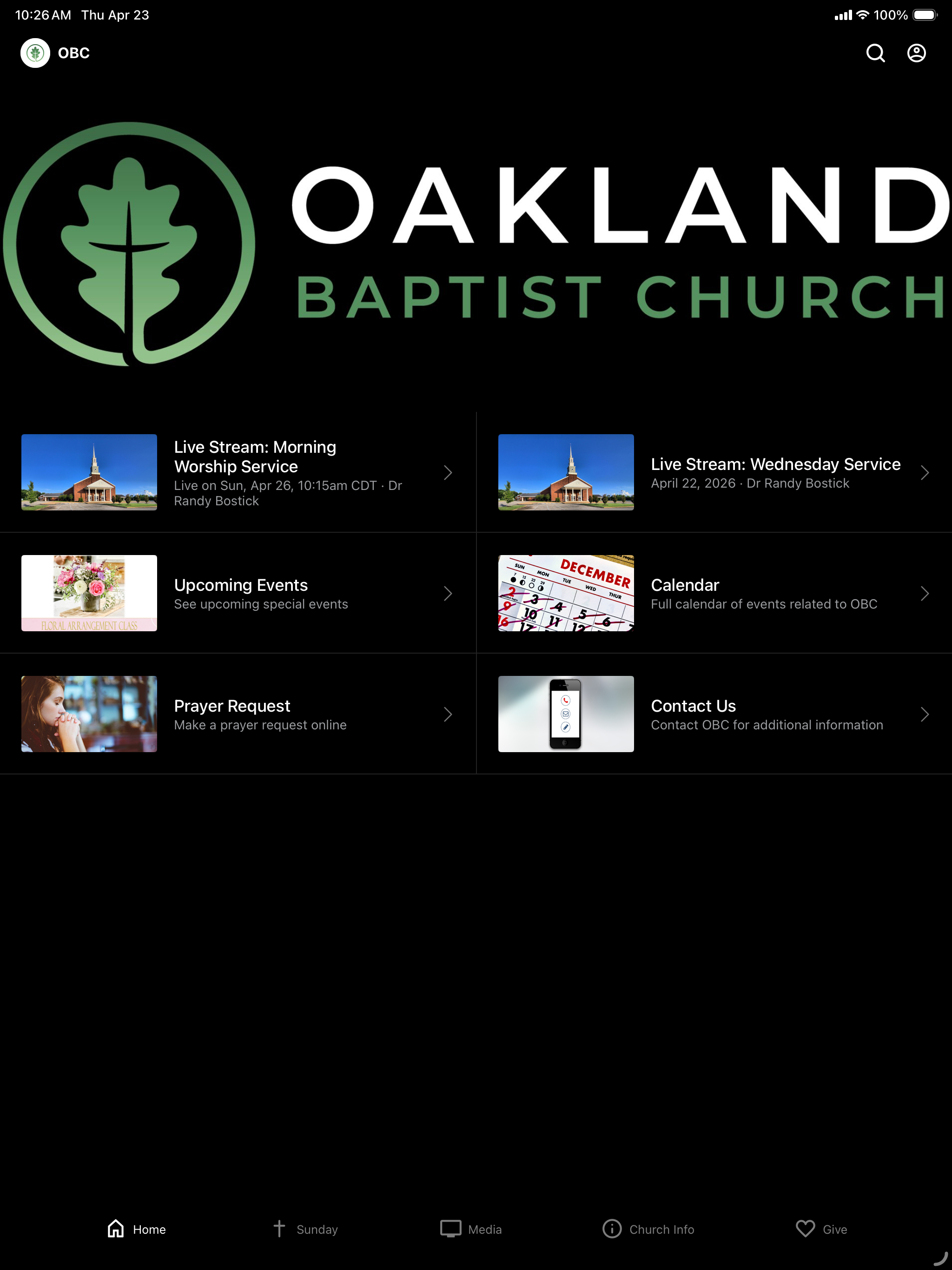 Oakland Baptist Church (OBC) screenshot 5