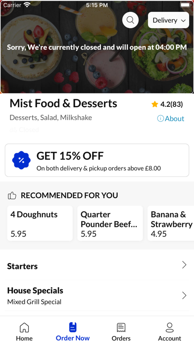 Mist Food & Desserts Screenshot