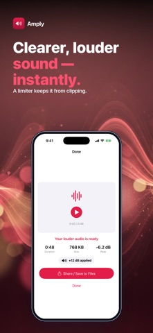 Amply: Audio Volume Booster iPhone screenshot