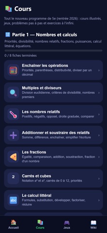 Maths 5e – Cours et jeux screenshot 2
