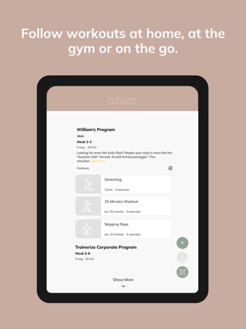 Elevate Studio iPad screenshot